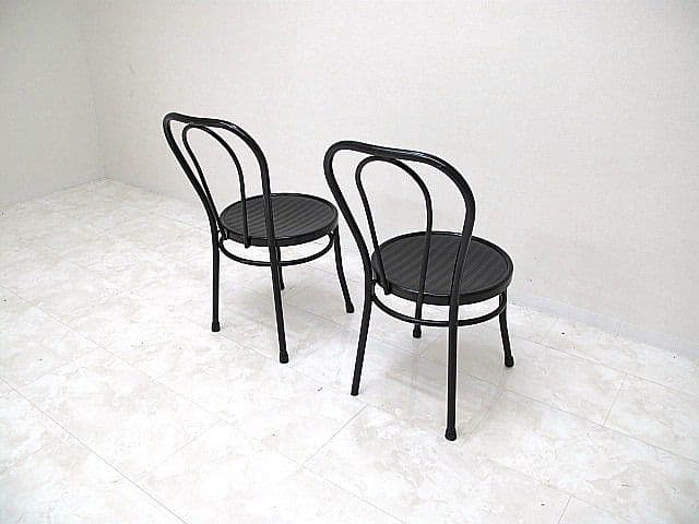 カサブランカ ベントスチールチェア 2脚セット ブラック 　 ダイニングチェア