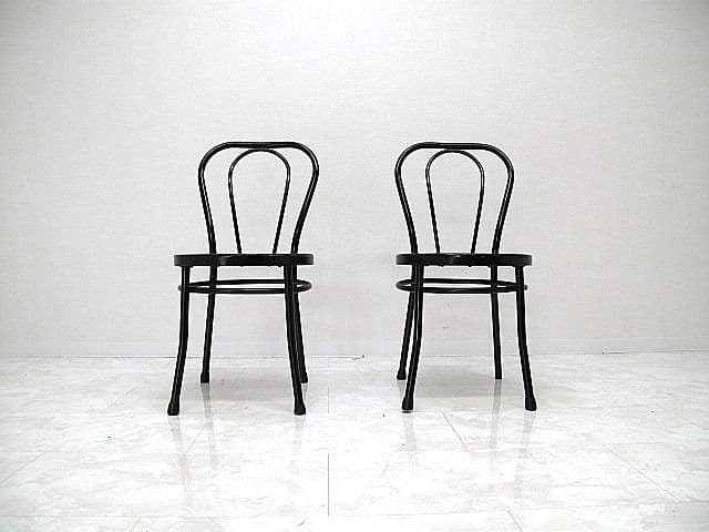 カサブランカ ベントスチールチェア 2脚セット ブラック 　 ダイニングチェア