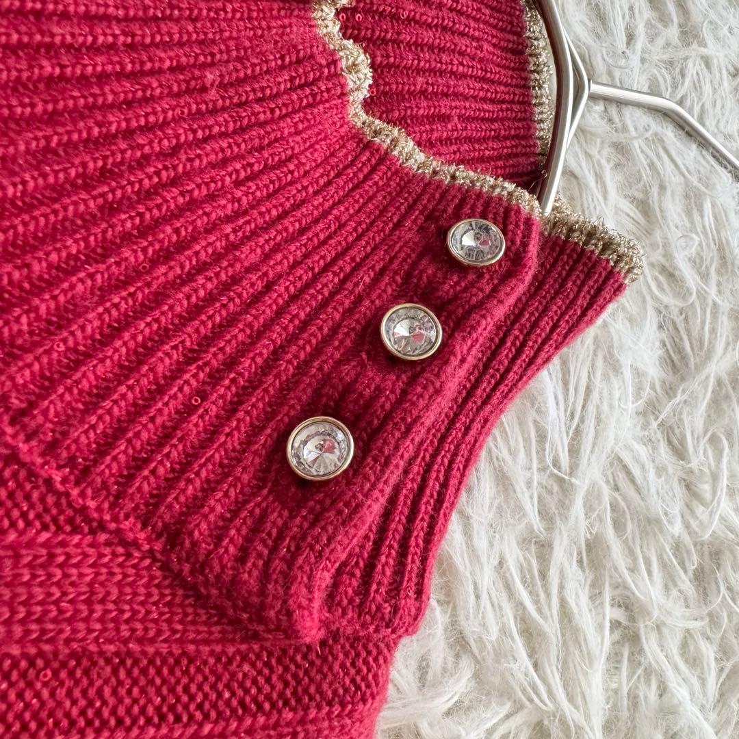 【マークアンドロナ】24年製　Cristina Glam Fur Sweater