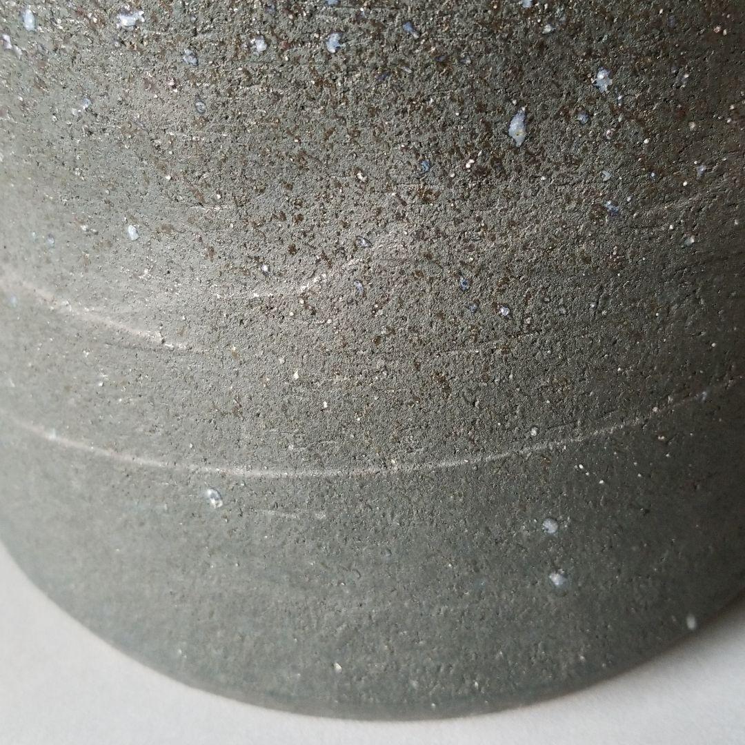 信楽焼 傘立て 白砂緑釉流し手桶 高さ４３cm