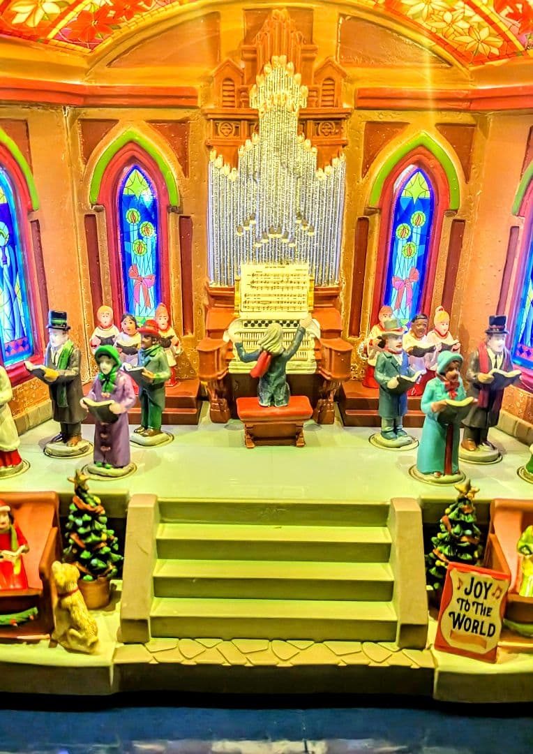 Xマス lemax ミュージカル・ホール　合唱つき　ライトハウス　ミニチュア