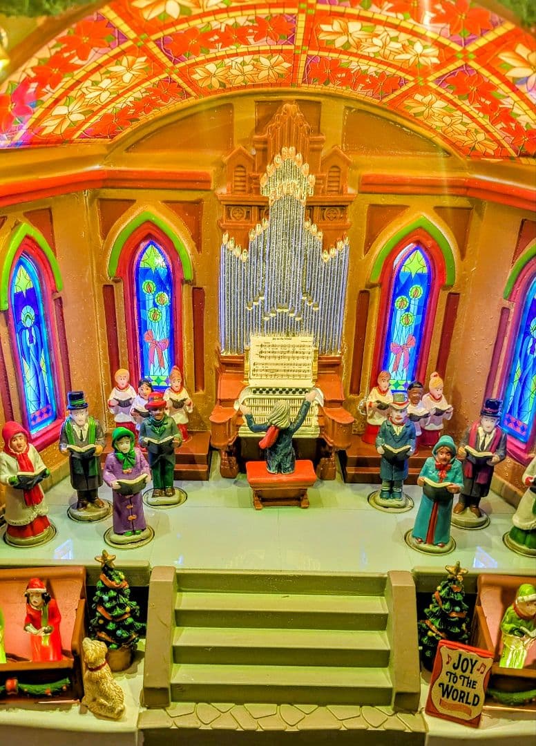 Xマス lemax ミュージカル・ホール　合唱つき　ライトハウス　ミニチュア