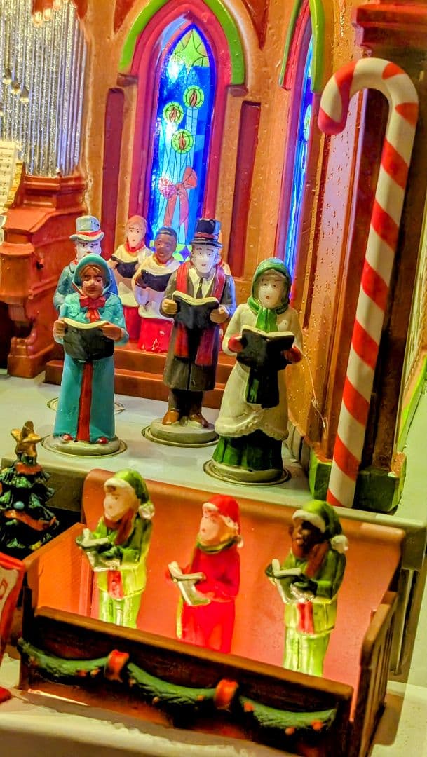 Xマス lemax ミュージカル・ホール　合唱つき　ライトハウス　ミニチュア