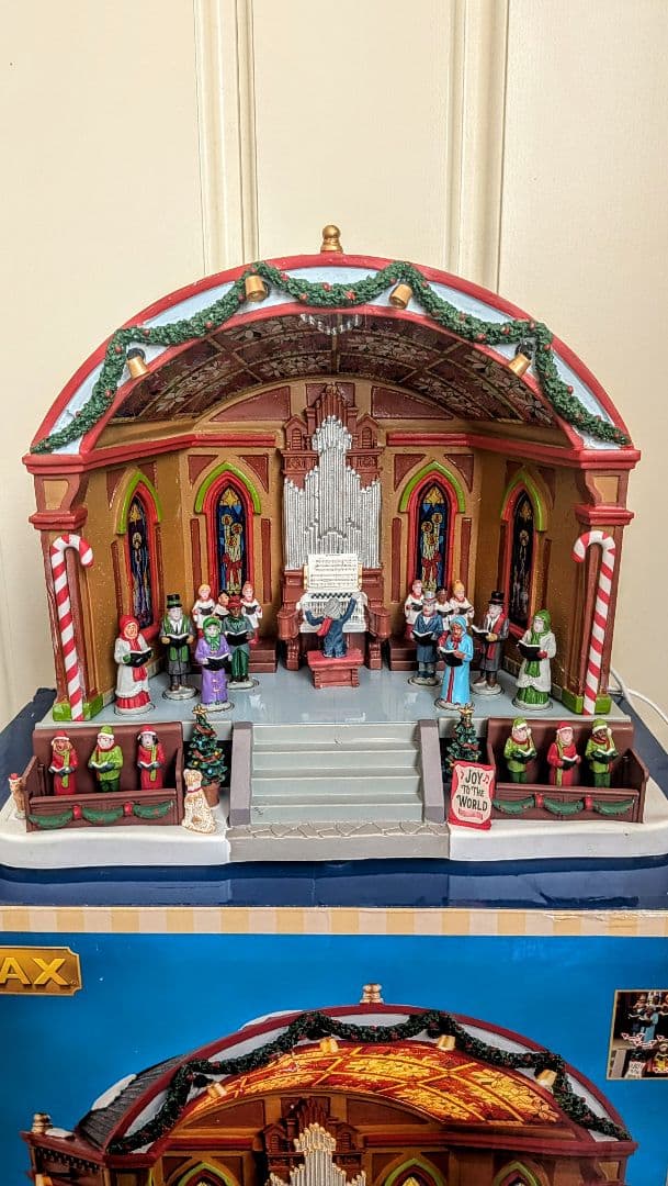Xマス lemax ミュージカル・ホール　合唱つき　ライトハウス　ミニチュア