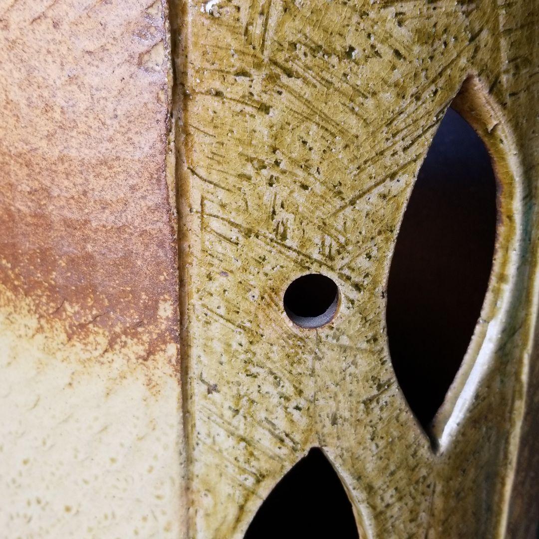 信楽焼傘立て  前茶彫 高さ４２cm