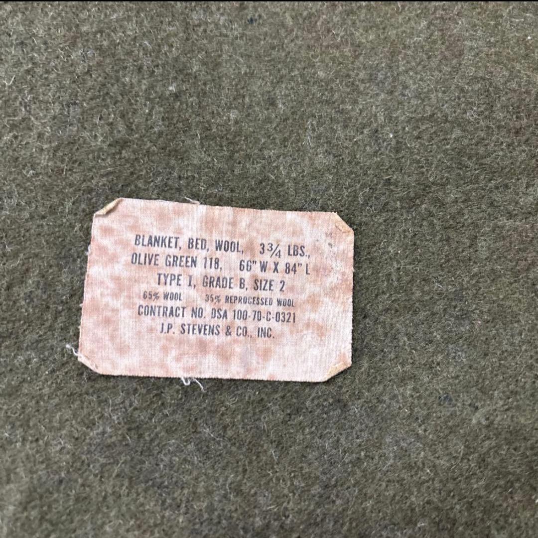 70s デッドストック　米軍実物　ウールブランケット　WOOL BLANKET