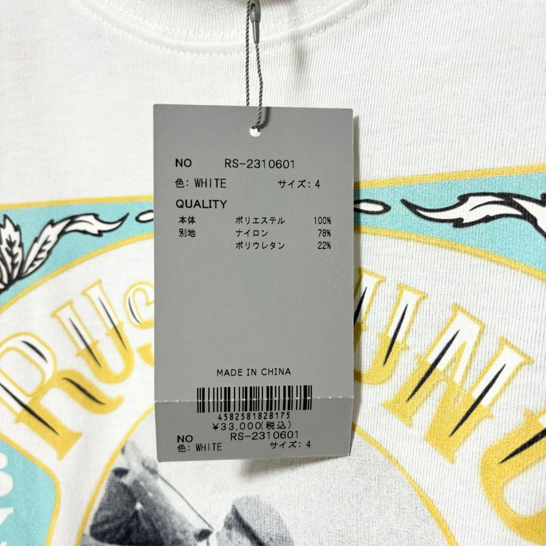 ラッセルノ ゴルフ レイヤード プリント モックネック L/S ホワイト M 4