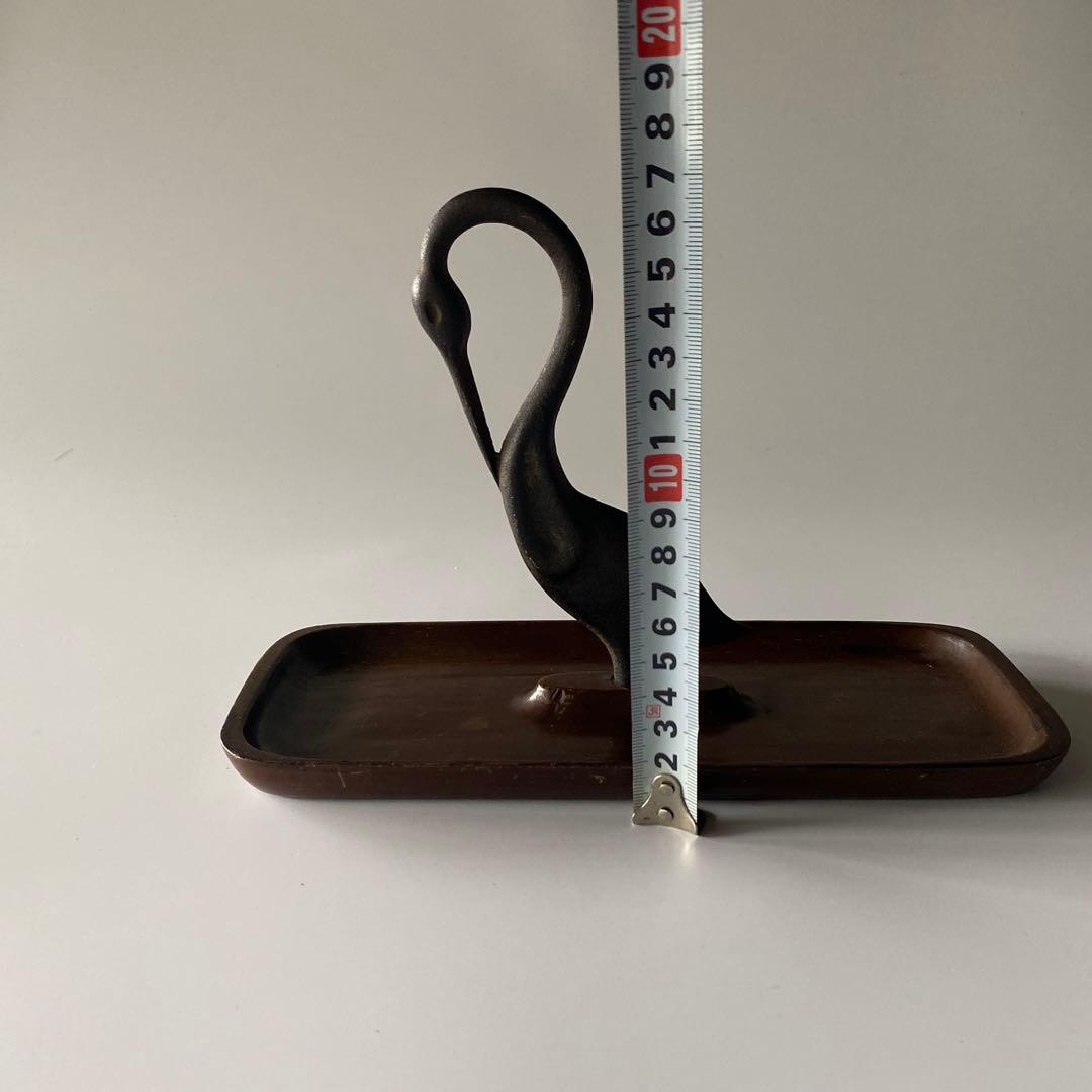 希少 馬場忠寛 鶴 トレイ オブジェ 南部鉄器 ミッドセンチュヴィンテージ