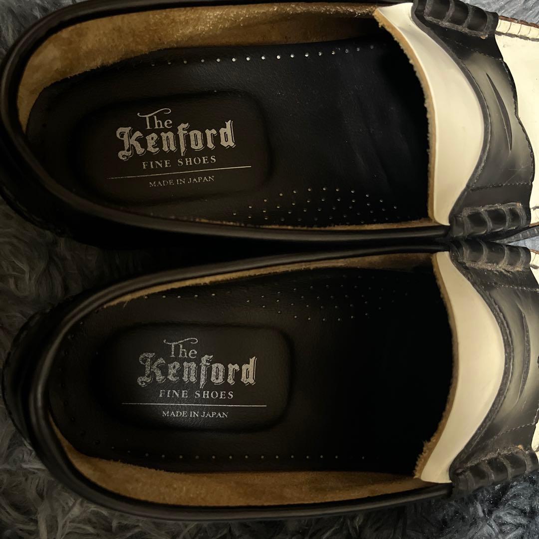Kenford レザー ローファー ブラック/ホワイト