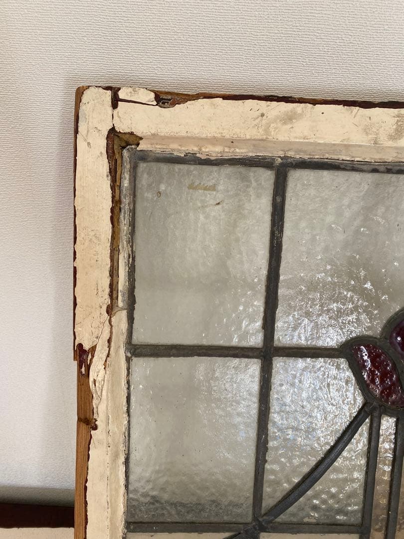 花モチーフ アンティーク　ステンドグラス