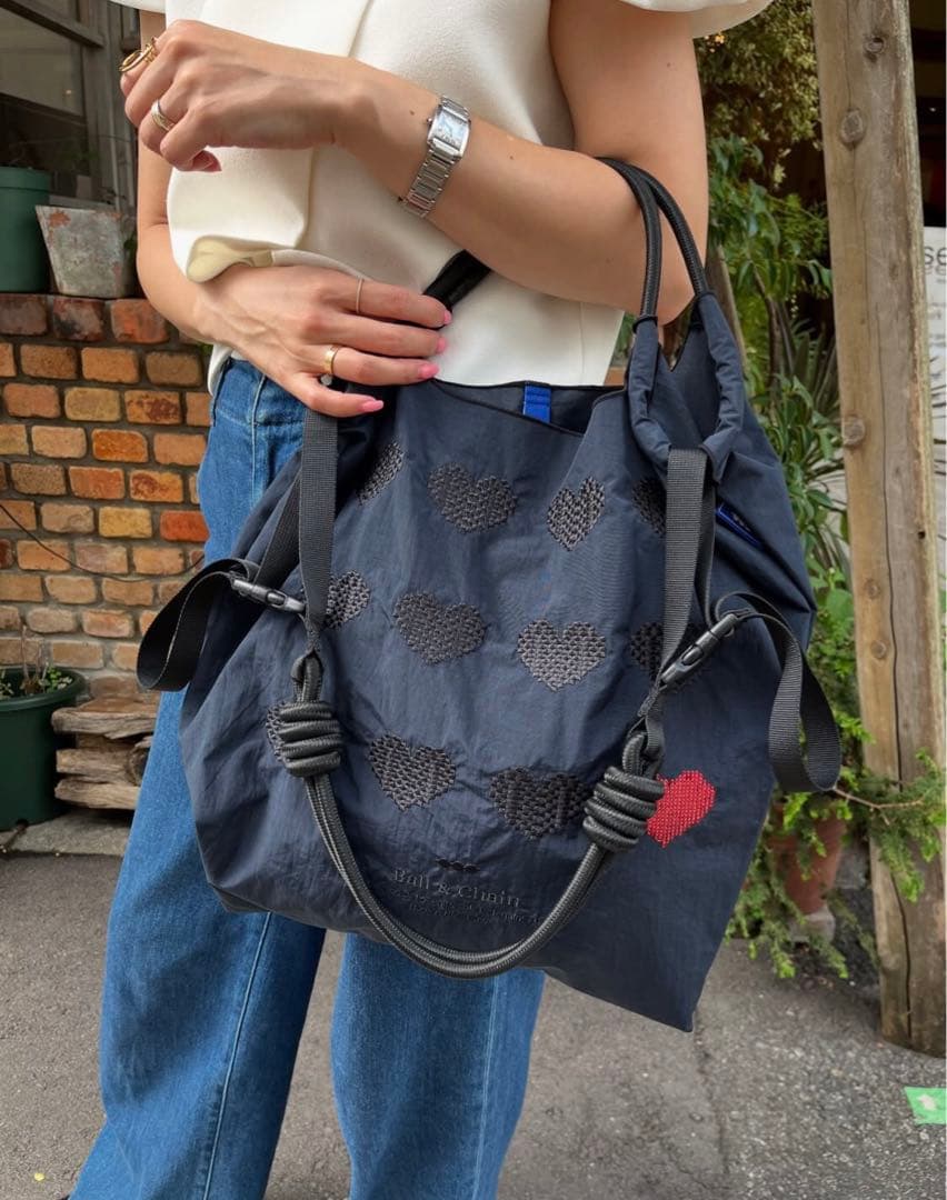 ball&chain 神戸限定バッグ　ネイビー　Mサイズ　ボールアンドチェーン