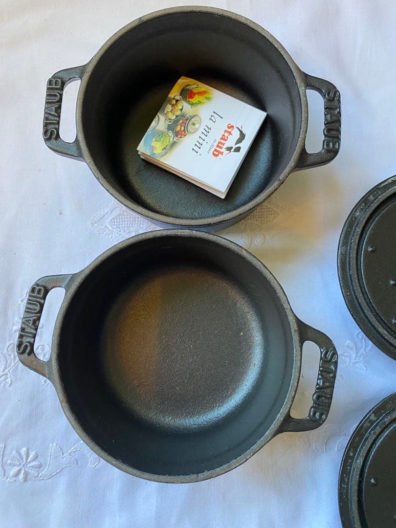 【未使用】ストウブ ピコ・ココット ラウンド 10cm 黒 2個セット