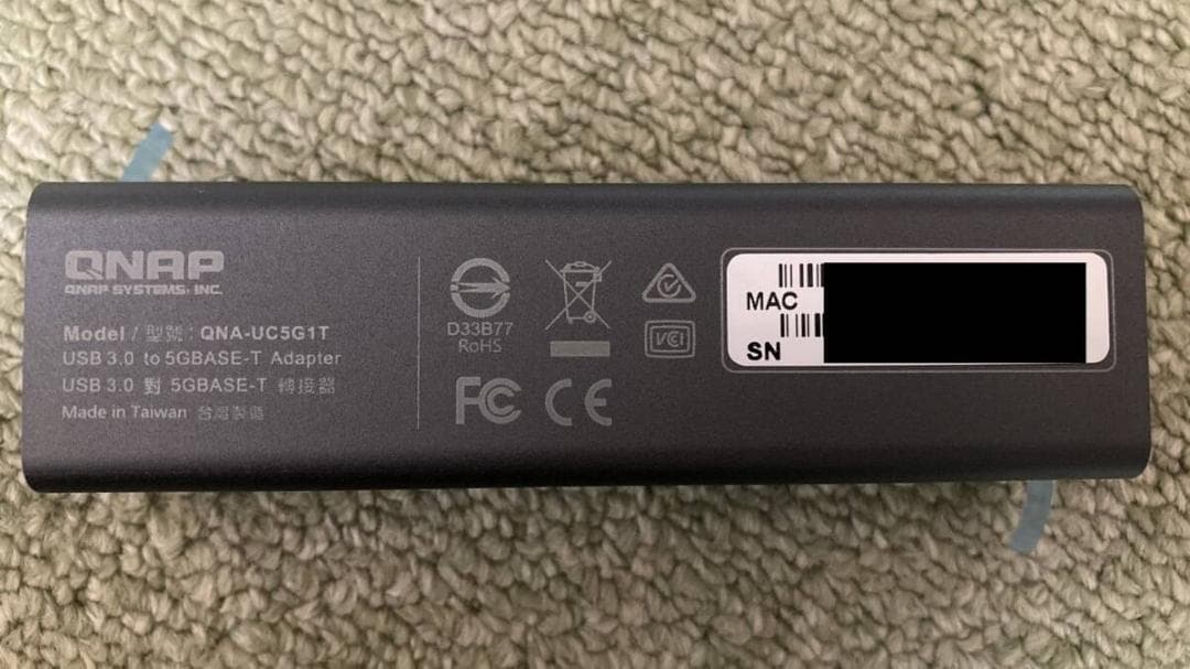 QNAP QNA-UC5G1T USB3.2 Gen1 5GbEアダプター3