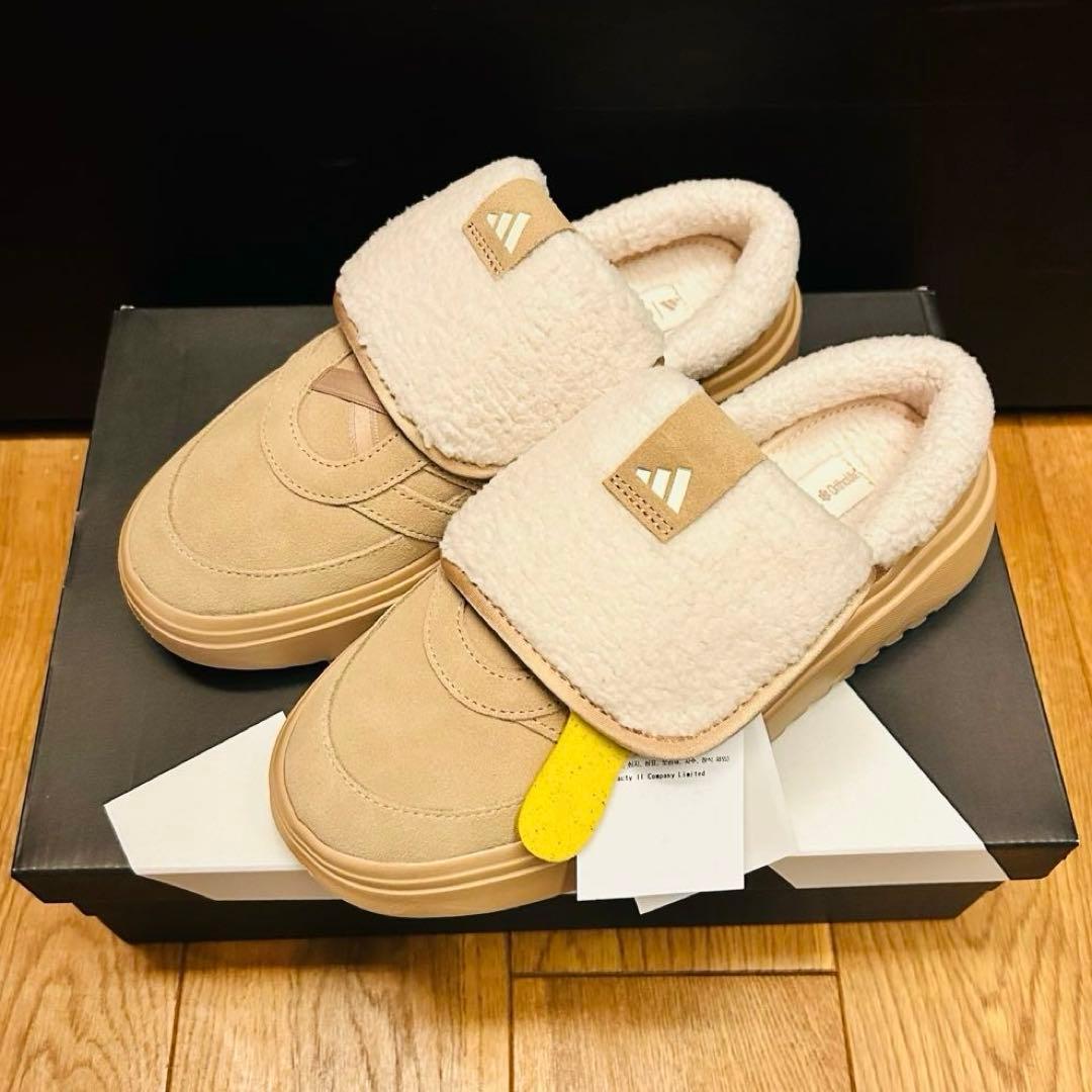 【韓国限定】adidas アディダス24.5㎝ ボア付き サンダル ブラウン