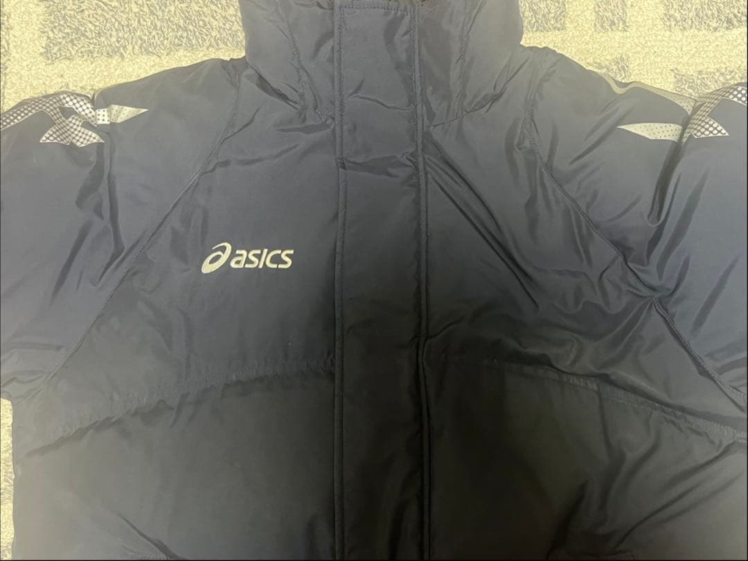 asics ベンチコート　ダウンロングコート　XA731N サイズL ネイビー
