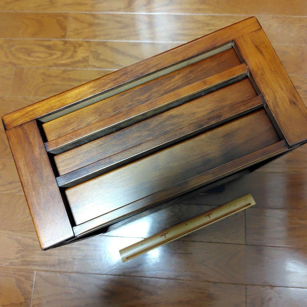 豊岡クラフト A4ドロワーズ3 (美品/レッド加工) 素敵な書類収納、机上整理棚