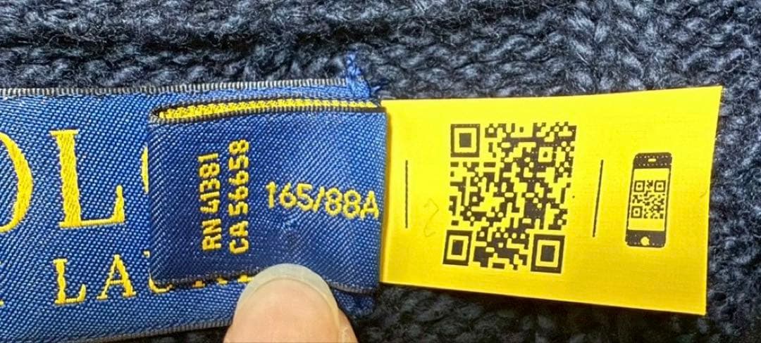 【極美品】POLO RALPH LAUREN ケーブルニット　ネイビー　洗える