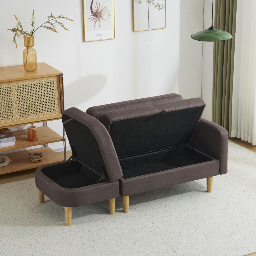 ソファ　 ソファー　カウチソファ　2人掛け オットマン付き　多機能ソファ