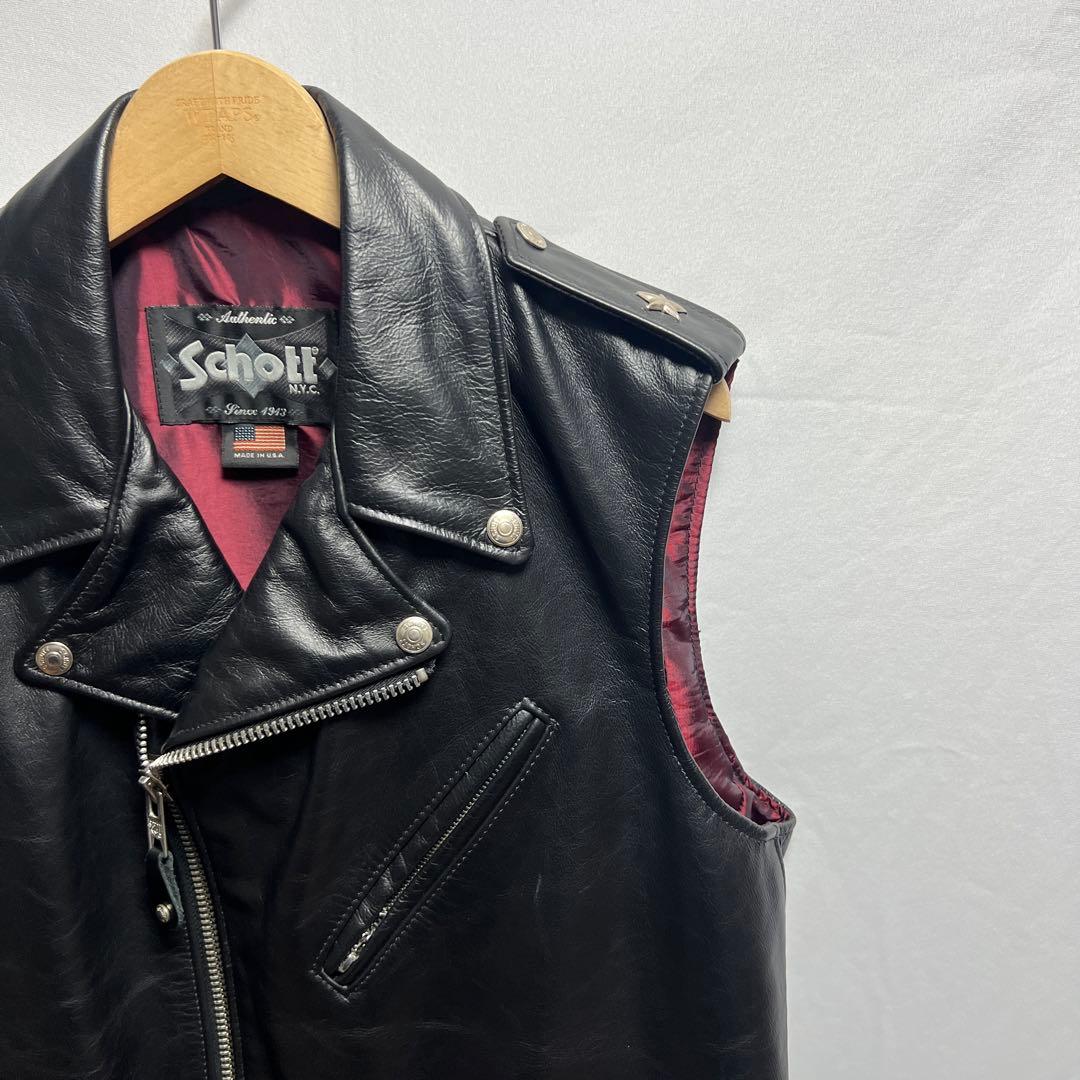 SCHOTT ショット　レザーベスト　ワンスター　ダブル　626V USA