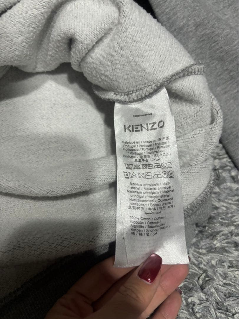 KENZO グレー 花柄スウェット L