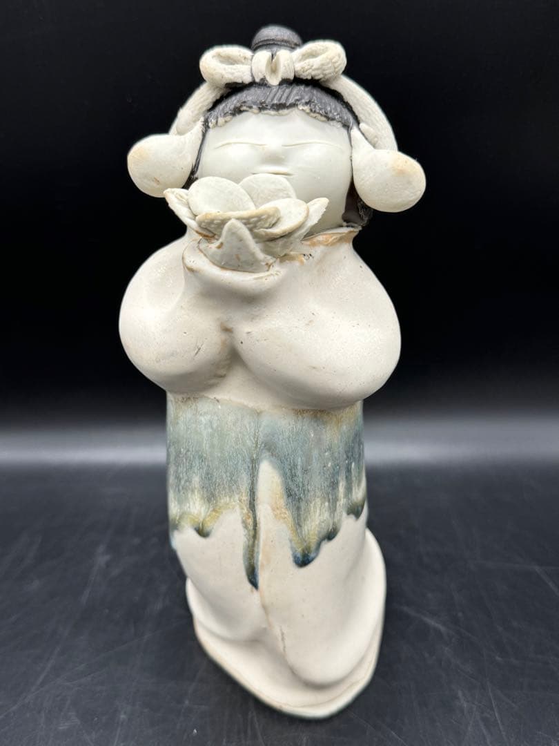 c512　砥部焼　森元青芳　念ずれば花ひらく