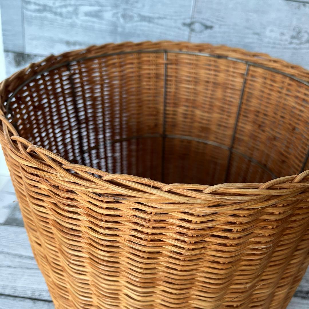 ラタン バスケット 収納 かご 籐 リビング ずんどう オシャレ 存在感