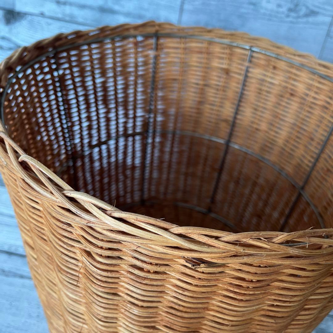 ラタン バスケット 収納 かご 籐 リビング ずんどう オシャレ 存在感