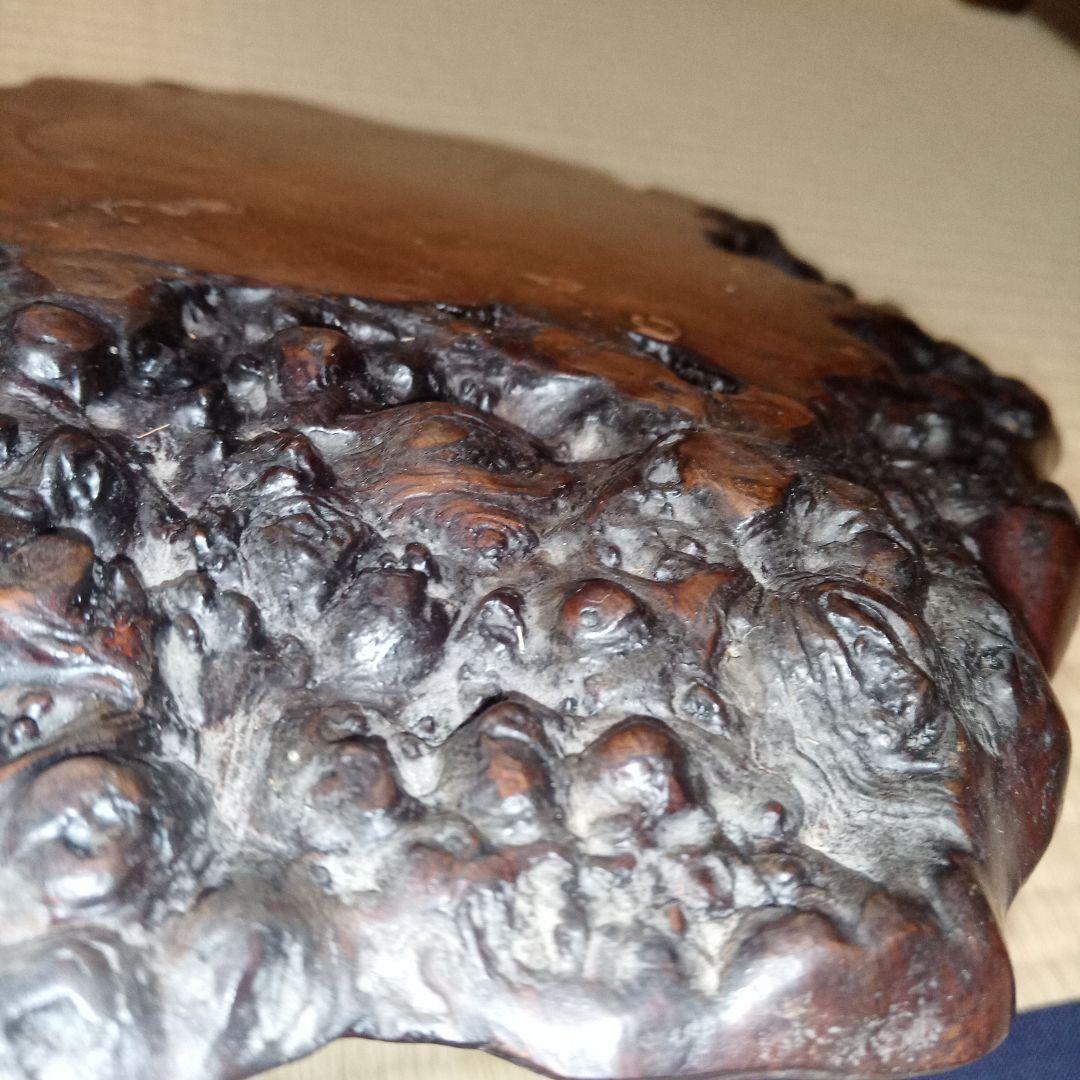 木製 花瓶台 不規則な形状 茶色