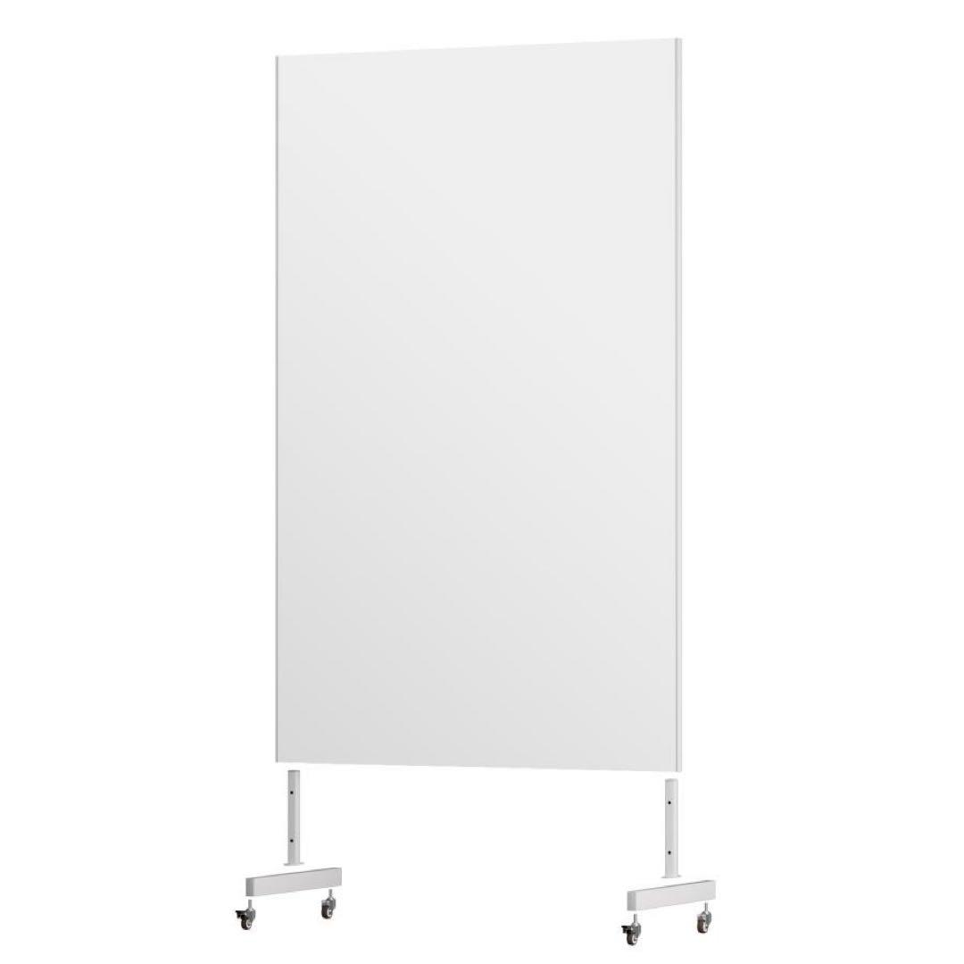 割れないフィルムミラー 姿見 白 160cm × 100cmキャスター付き 軽量