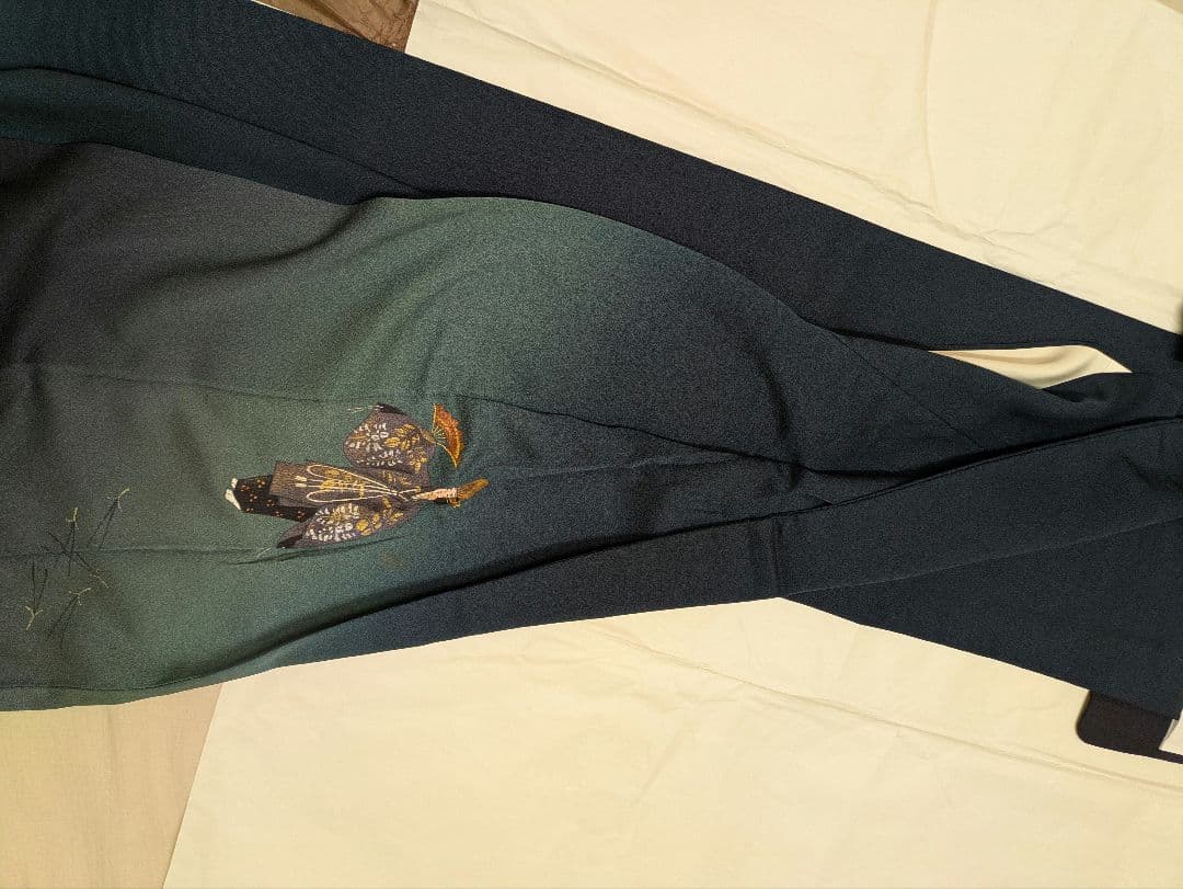 【逸品】高級　作家物　訪問着 グラデーション 青緑 伝統柄 正絹　45万