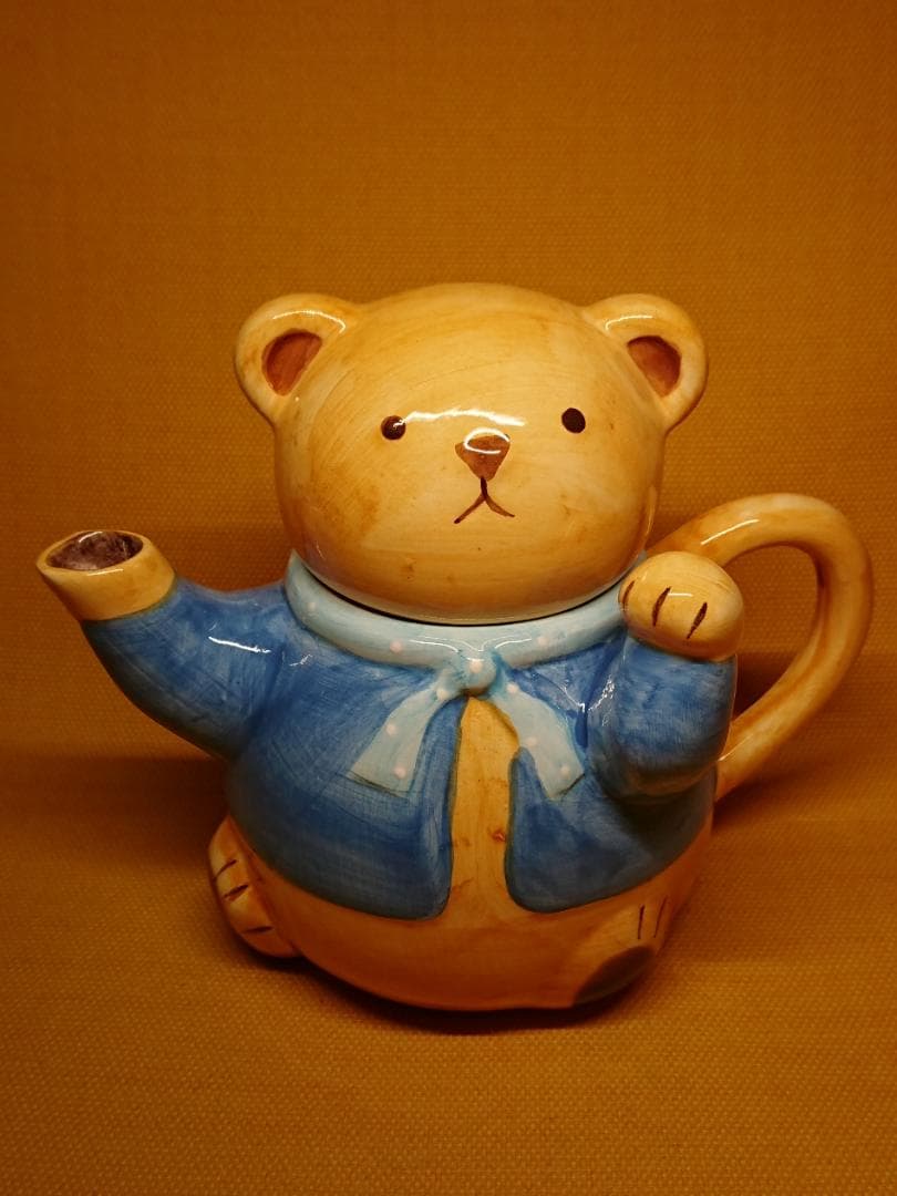 熊　テディベア　急須　ティーポット　置物　インテリア　工芸品　美術品　A1428