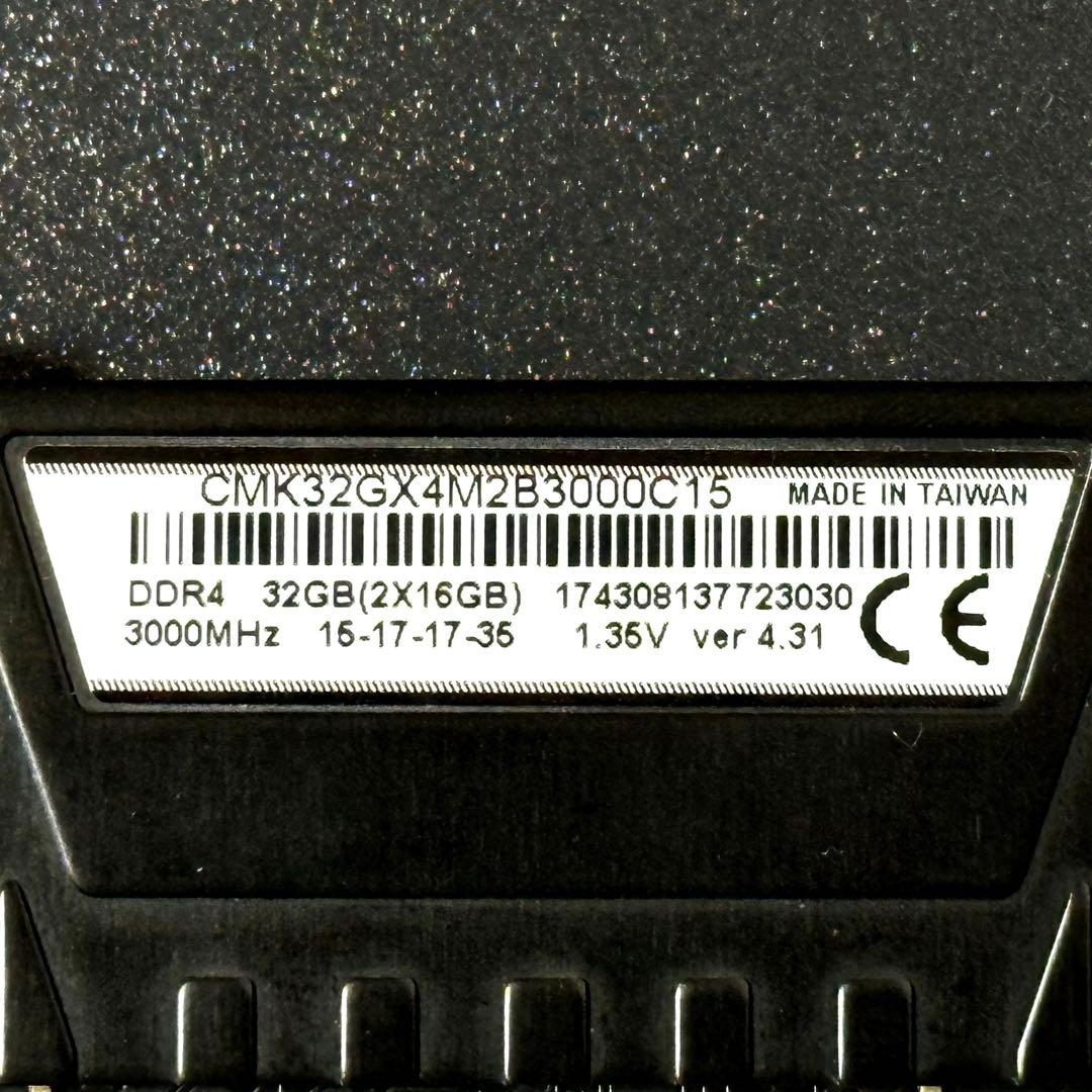 【動作保証】DDR4-3000 16GB(16GB×1)Corsair p151