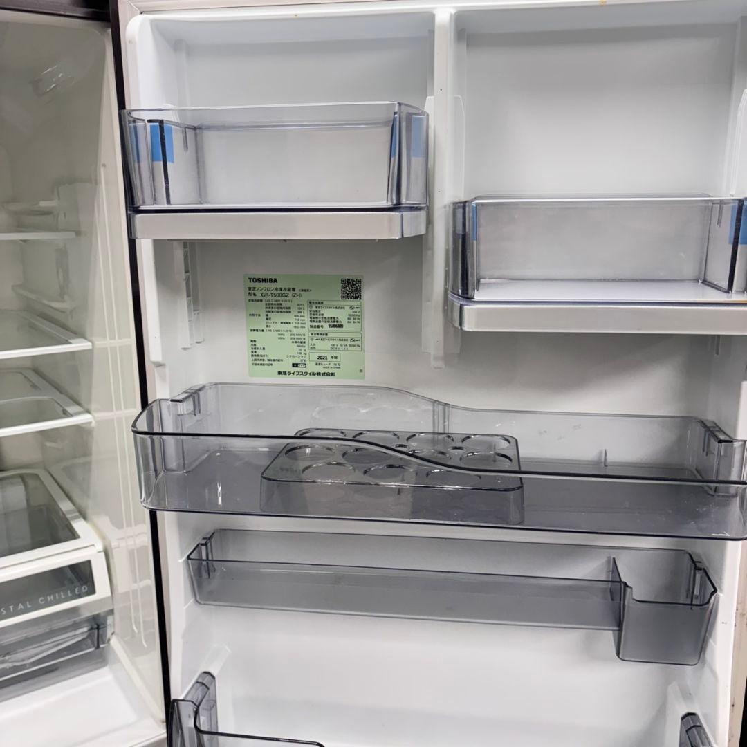 671 鏡面デザイン　大型冷蔵庫　500L強　右開き　自動製氷機　極美品　大人気