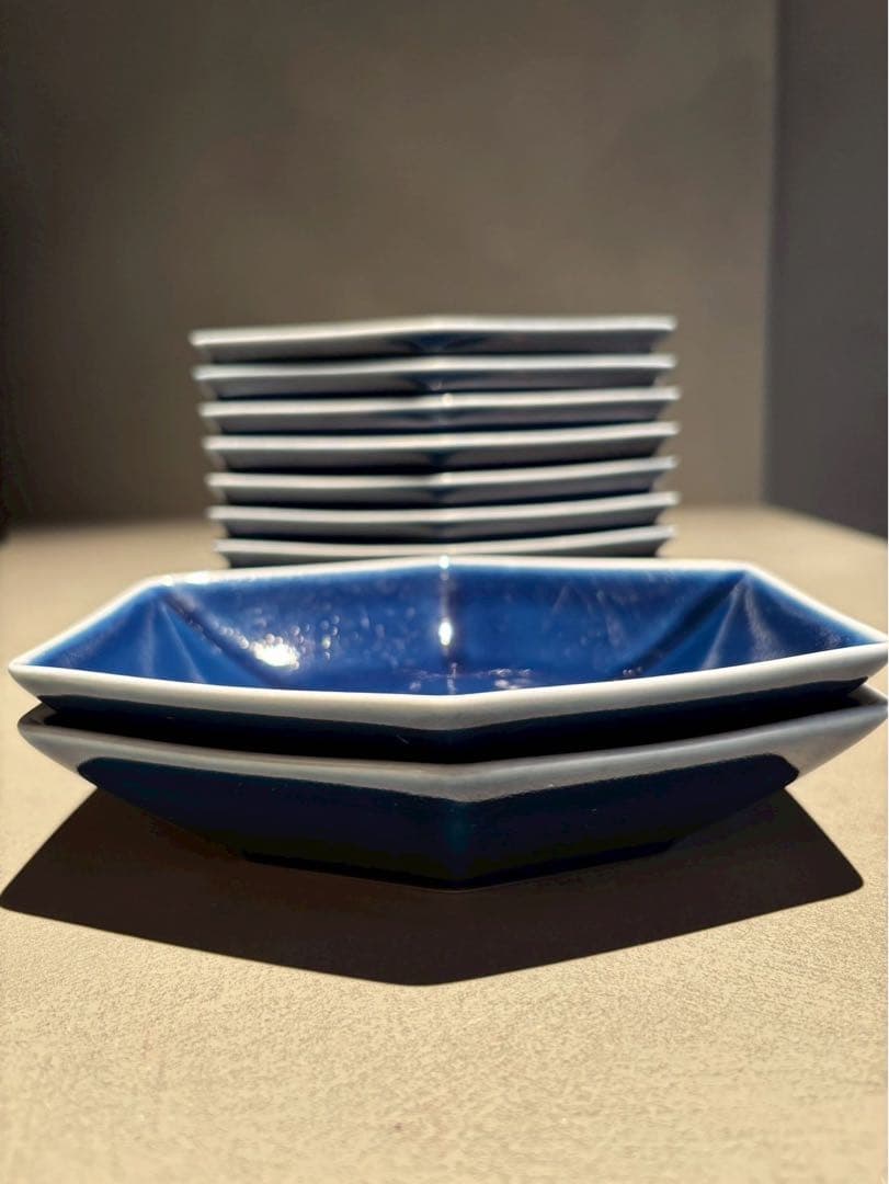 【新品、未使用】白山陶器(波佐見焼) 煮付鉢 つや紺 10枚セット