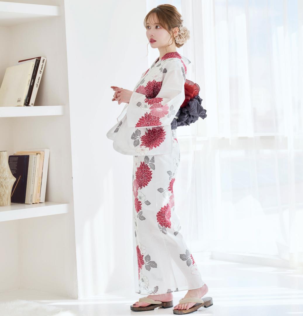 【浴衣のみ】新品 浴衣 兵児帯 黒 赤　Y5-16