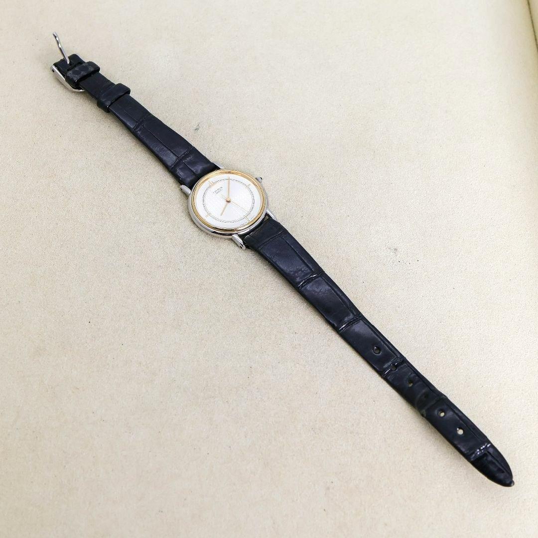稼働 SEIKO CREDOR 腕時計 18Kベゼル 新品電池 レザー 577