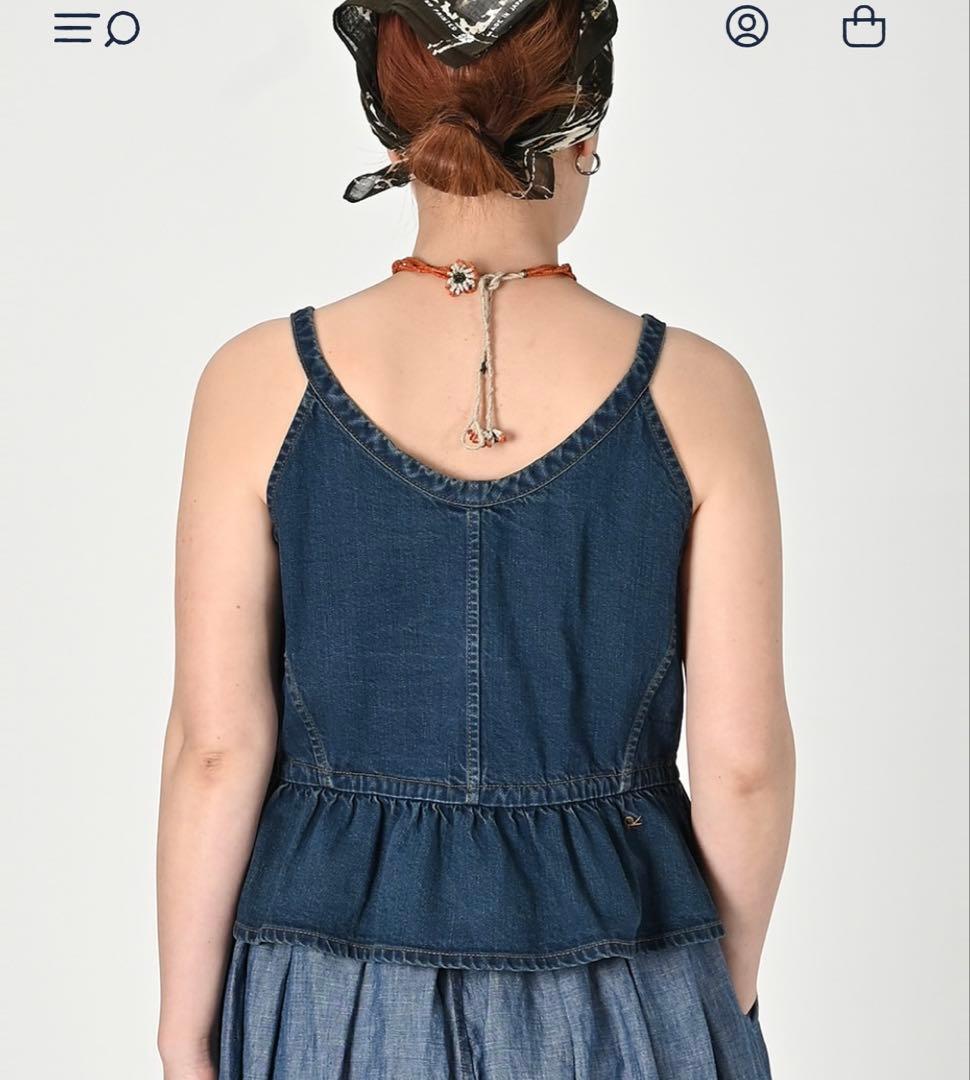 45R 大麦デニムのキャミソール（焦）　2024SS ¥30,800