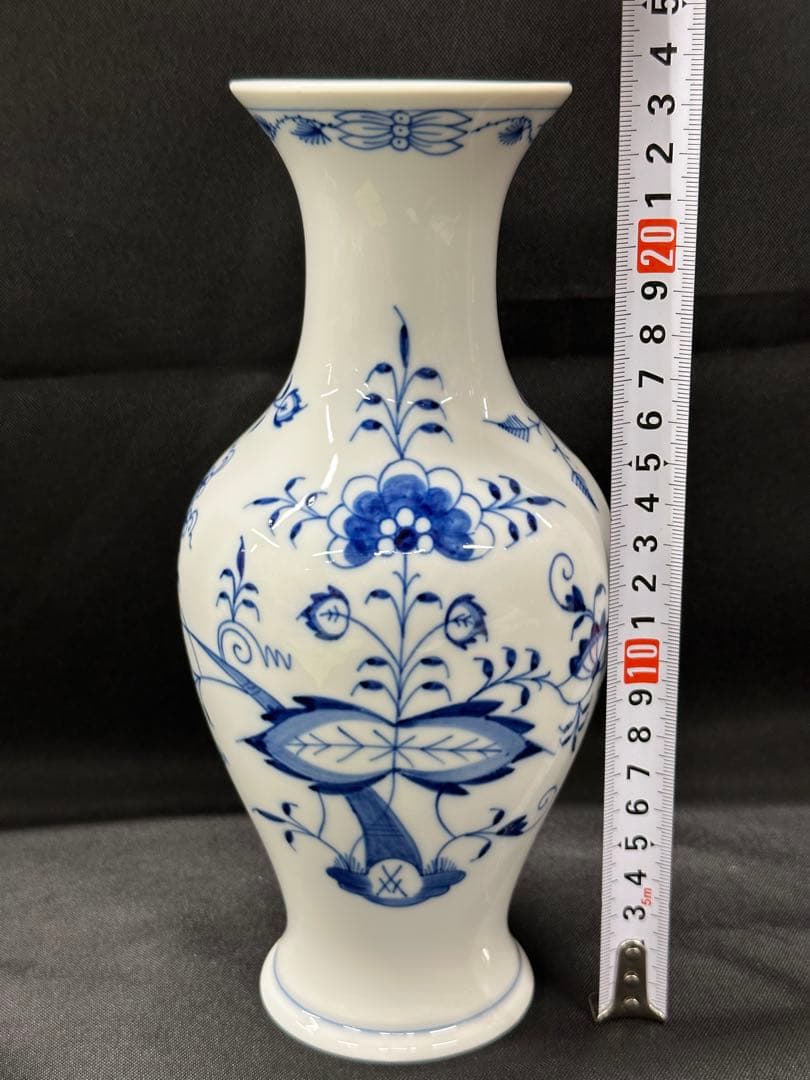 【USED美品】meissen マイセン　ブルーオニオン　花瓶　ベース