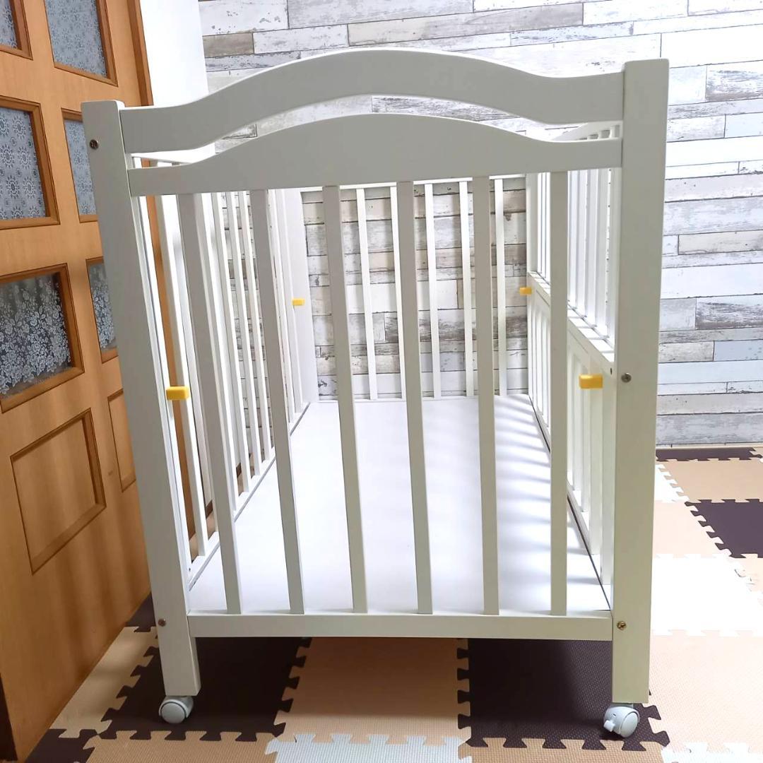 ✨PSC・SGマーク付き✨ アリス ベビーベッド ハイタイプ ホワイト 日本製