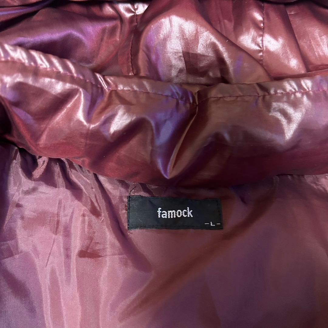 famock ファモック 中綿ダウンジャケット ファー フード サイズL y2k