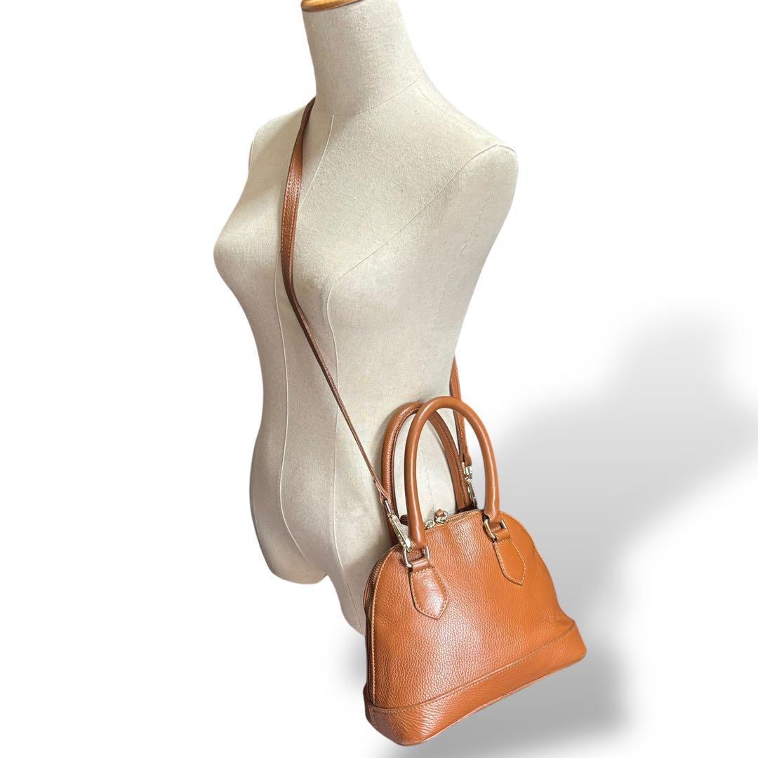 【美品】マルコビアンキーニ　2way ショルダーバッグ　バンド　ブラウン　レザー