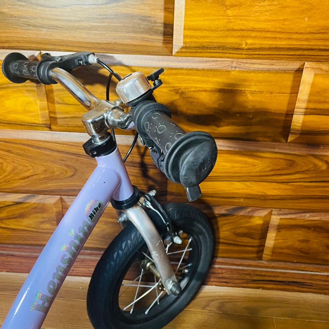 超美品 へんしんバイク2 パープル 12インチ バランスバイク 女の子 自転車