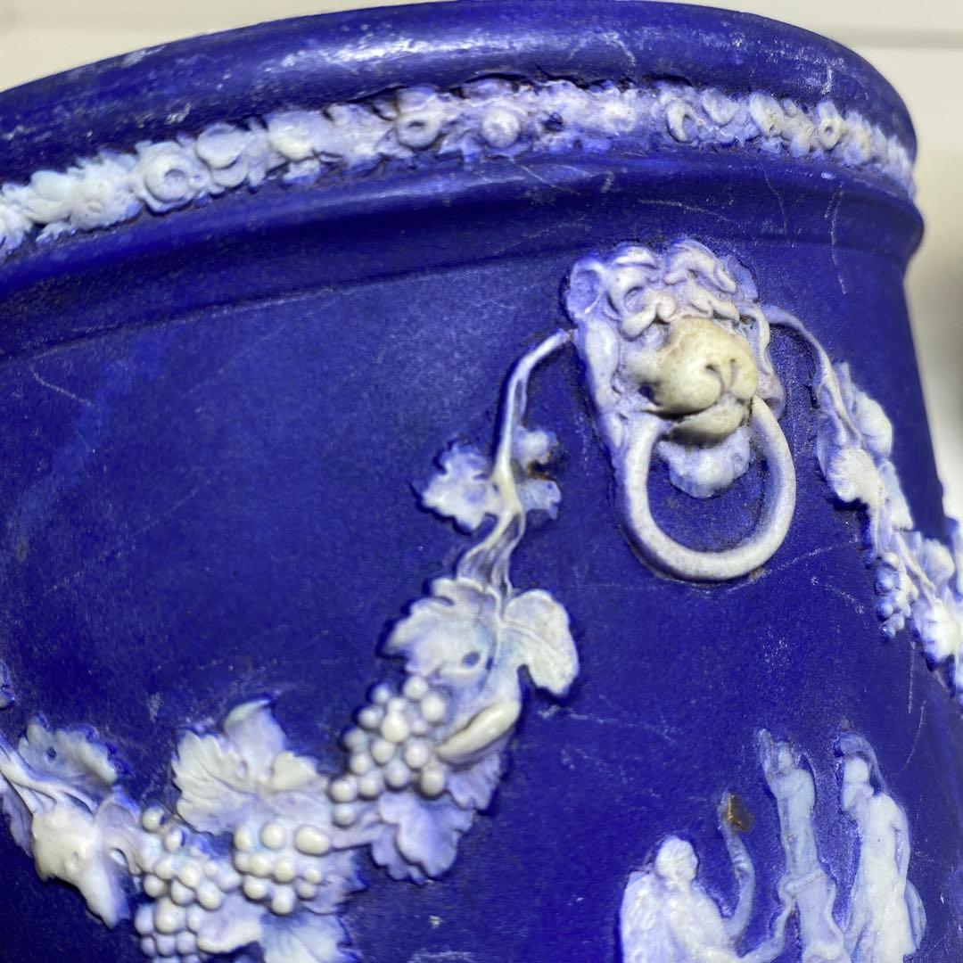 ウェッジウッドジャスパー フラワーポッド 鉢2個 幅約13cm東R8-0213①