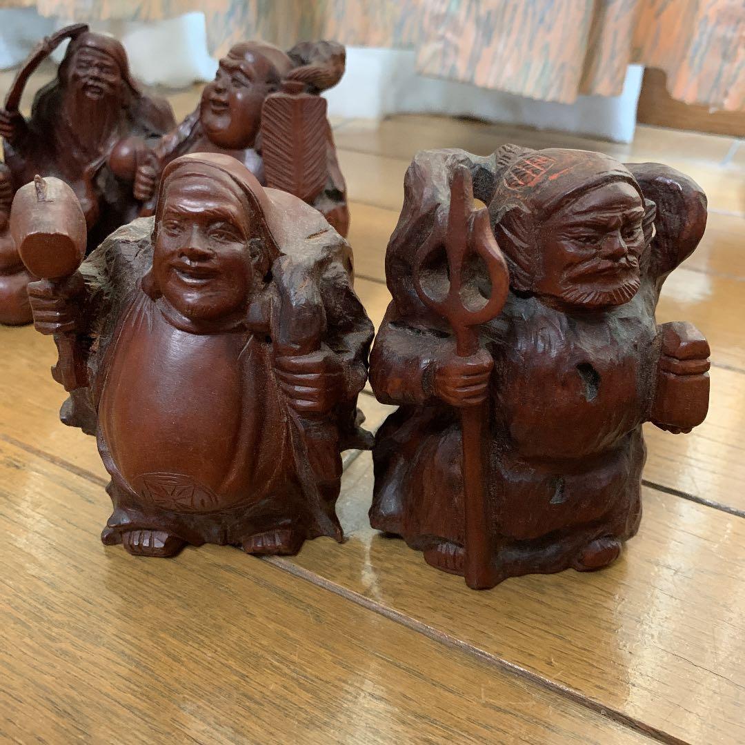 80 七福神　木彫り