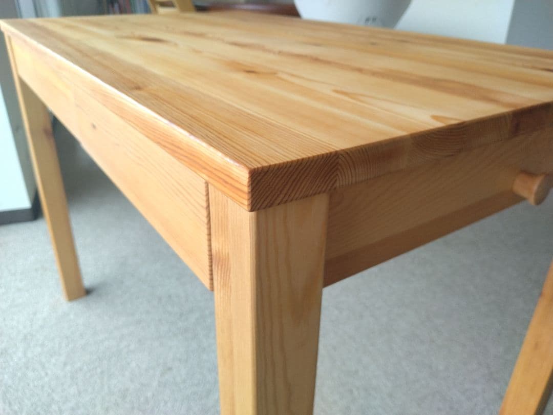 MUJI/無印良品 パイン材デスク100cm引出し付/ワークテーブル/学習机