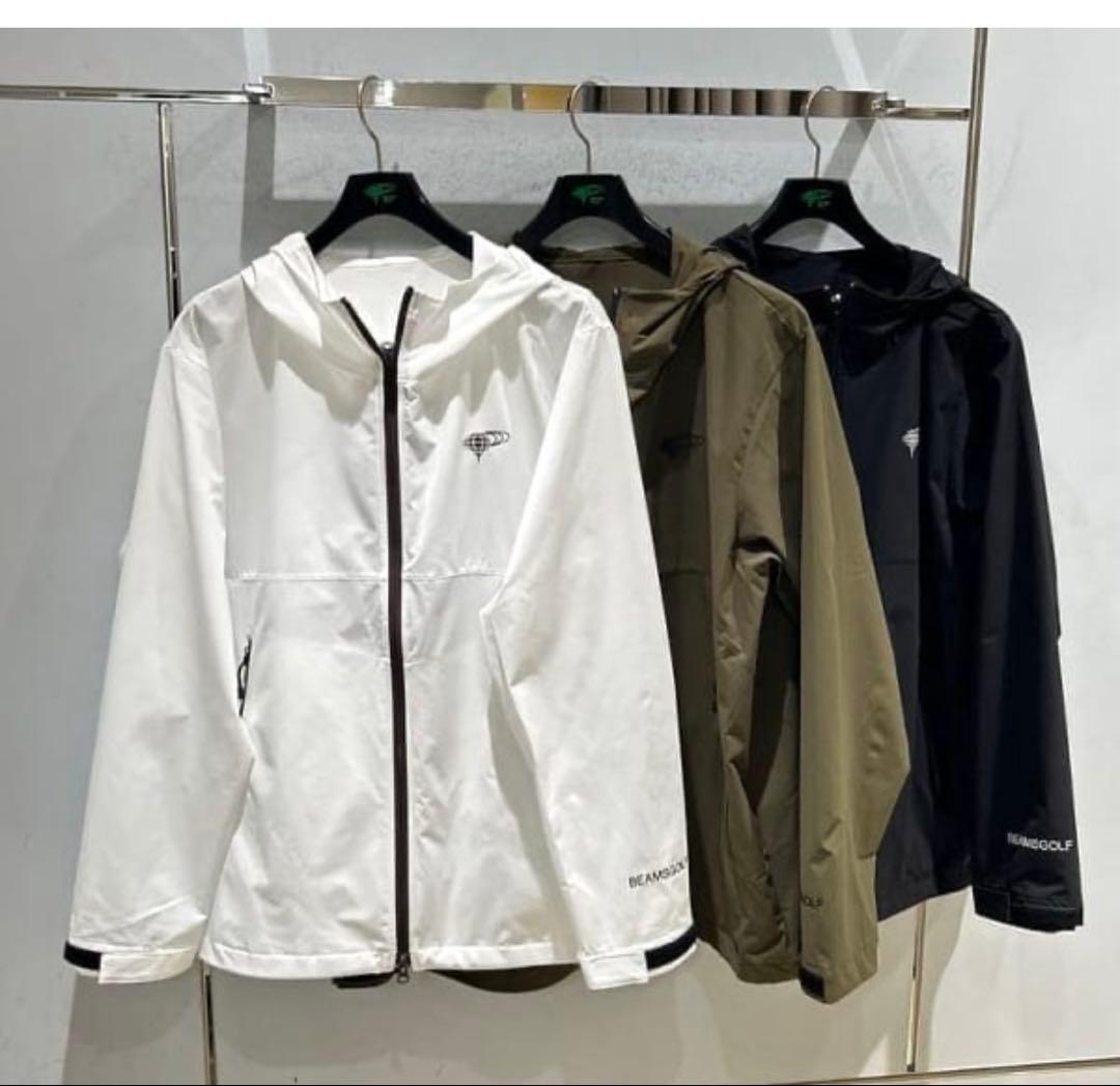 BEAMS GOLF フード付きジャケット オリーブ