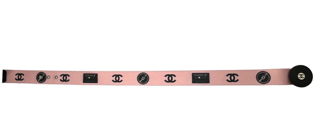 CHANEL ロゴ 入り ピンク ベルト ボックス付き 春 夏 ヴィンテージ