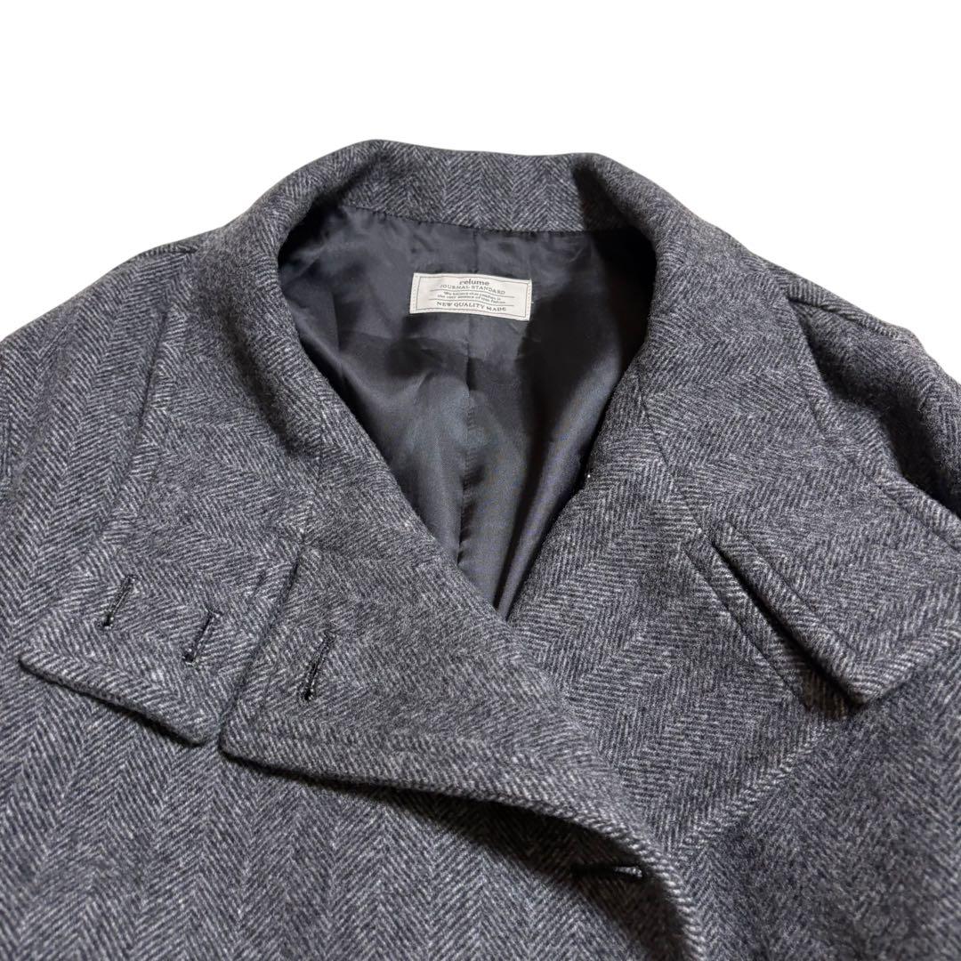 【2023AW】relume☆尾州ウールスーパー100モッサスタンドコートグレー