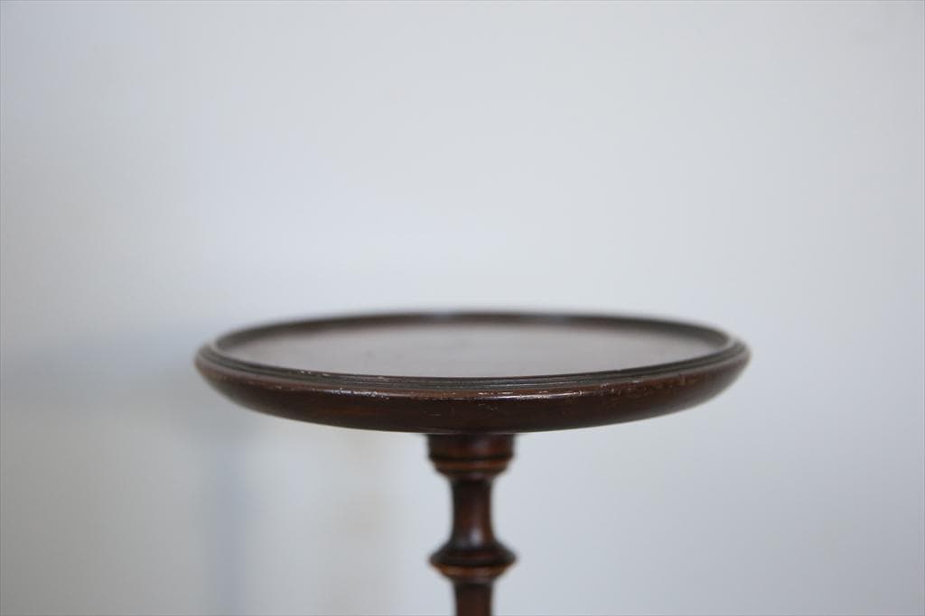 英国アンティーク木製ワインテーブル/サイドテーブル/丸机/飾り棚(92-99)