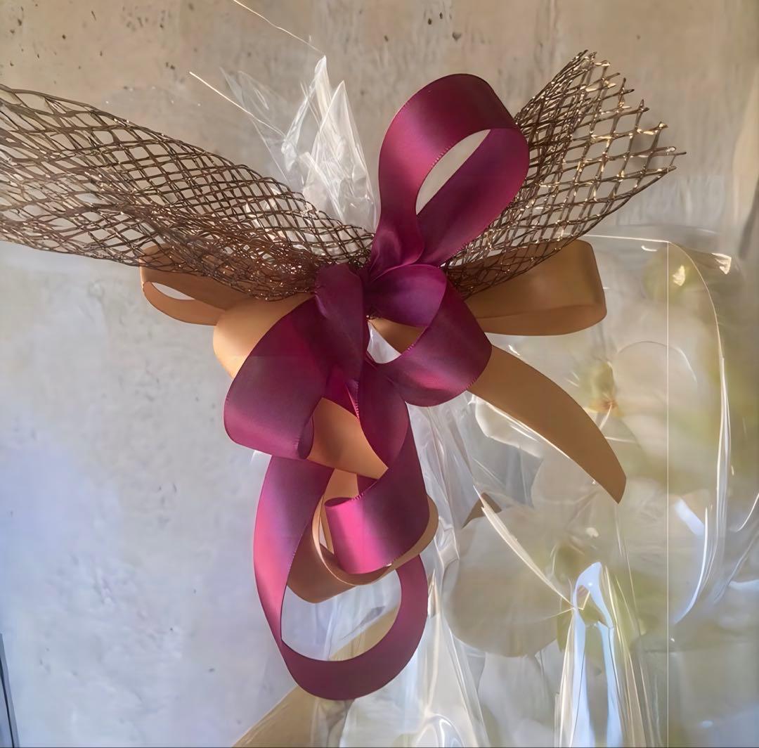 光触媒　人工観葉植物　ウォールグリーン　フェイクグリーン　胡蝶蘭１０本立て札付